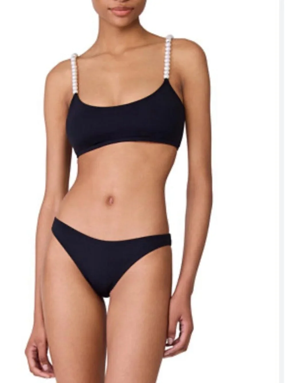 Kate Spade Women's Embellished Pearl Strap Bikini Top Size L